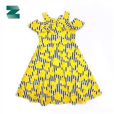 Gúna muinchille ruffle ar ghualainn Uigí Cotton